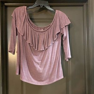 Purple American Eagle off the shoulder 3/4 length